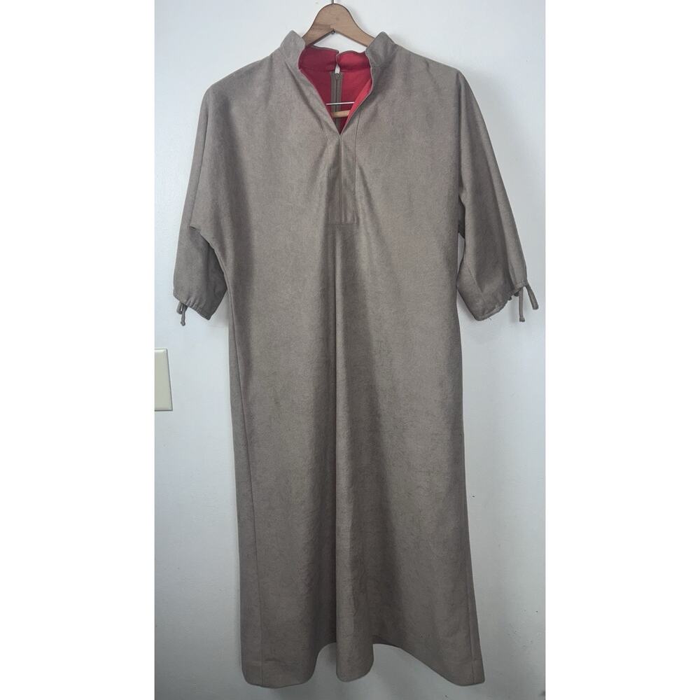 VTG 1970’s Trends by Jerrie Lurie Women's Dress Size 14 Tan Faux Suede
